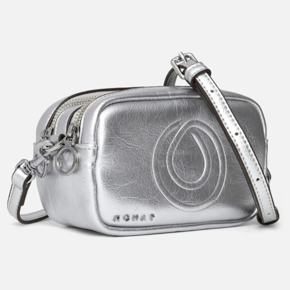 NEW Monet Shimmering Silver Crossbody Bag W- Dust cloth& Box  Beautiful !!